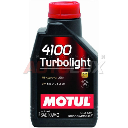 102774 MOTUL Масло мот. 4100 Turbolight SN/CF A3/B4 10W40 (1 л)