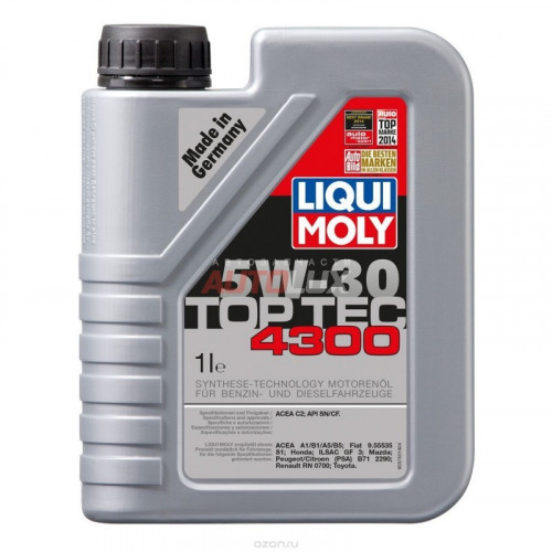 8030 LIQUI MOLY Масло мот. HC Top Tec 4300 C2 5W30 синт. (1 л) Специально для PCA, HONDA, TOYOTA, FIAT, MAZDA!!!